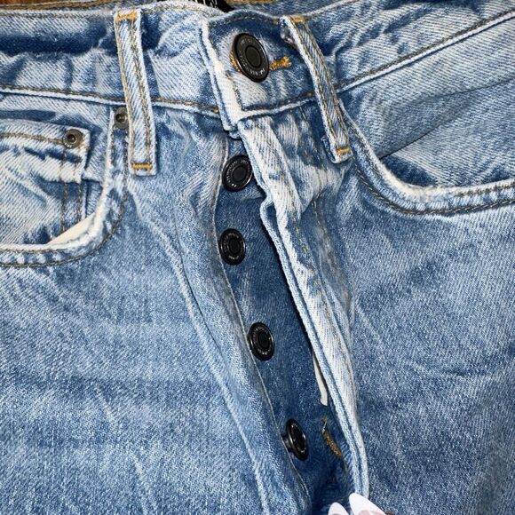 ZARA The Straight Full Length Jeans Size 25 US 0 – Faded Blue High Rise REF 6840 - Picture 5 of 5